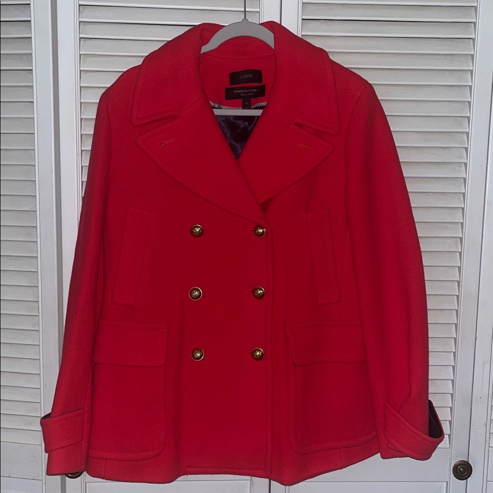 J.Crew Stadium Cloth Majesty Wool Peacoat - Picture 2 of 10